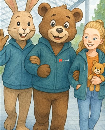 Maukibär verteilt Ostergeschenke